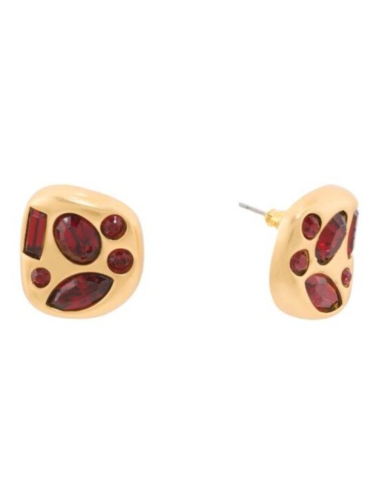 LELE SADOUGHI Gold And Garnet Button Earrings